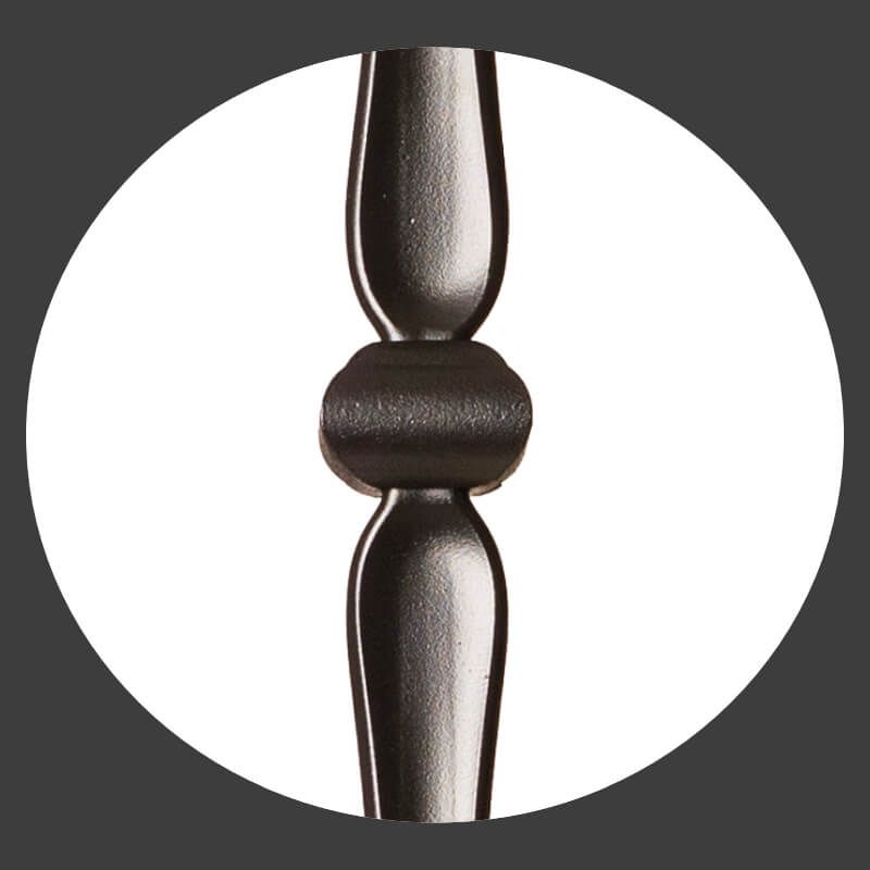 Gothic Series 9/16" Square x 44"H Double Knuckle with Hammered Bar Hollow Iron Baluster (9018HG) - Stair Parts USA