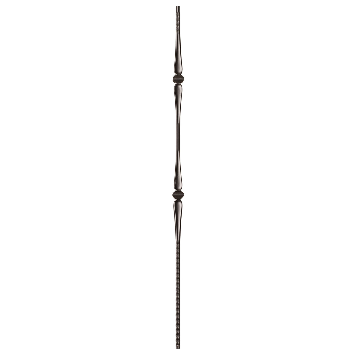 Gothic Series 9/16" Square x 44"H Double Knuckle with Hammered Bar Hollow Iron Baluster (9018HG) - Stair Parts USA