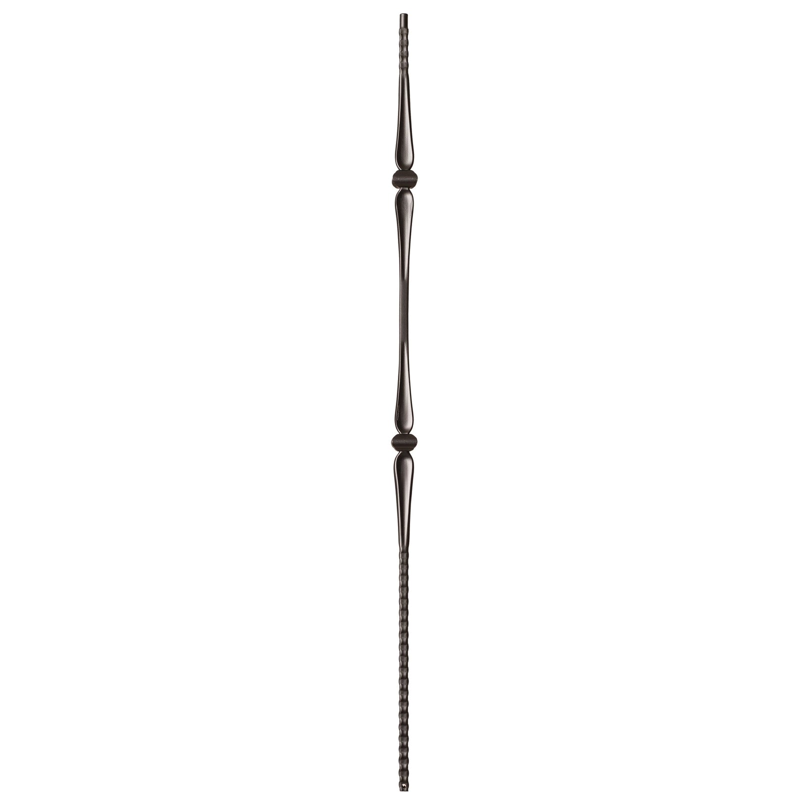 Gothic Series 9/16" Square x 44"H Double Knuckle with Hammered Bar Hollow Iron Baluster (9018HG) - Stair Parts USA