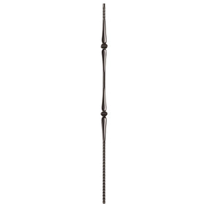 Gothic Series 9/16" Square x 44"H Double Knuckle with Hammered Bar Hollow Iron Baluster (9018HG) - Stair Parts USA