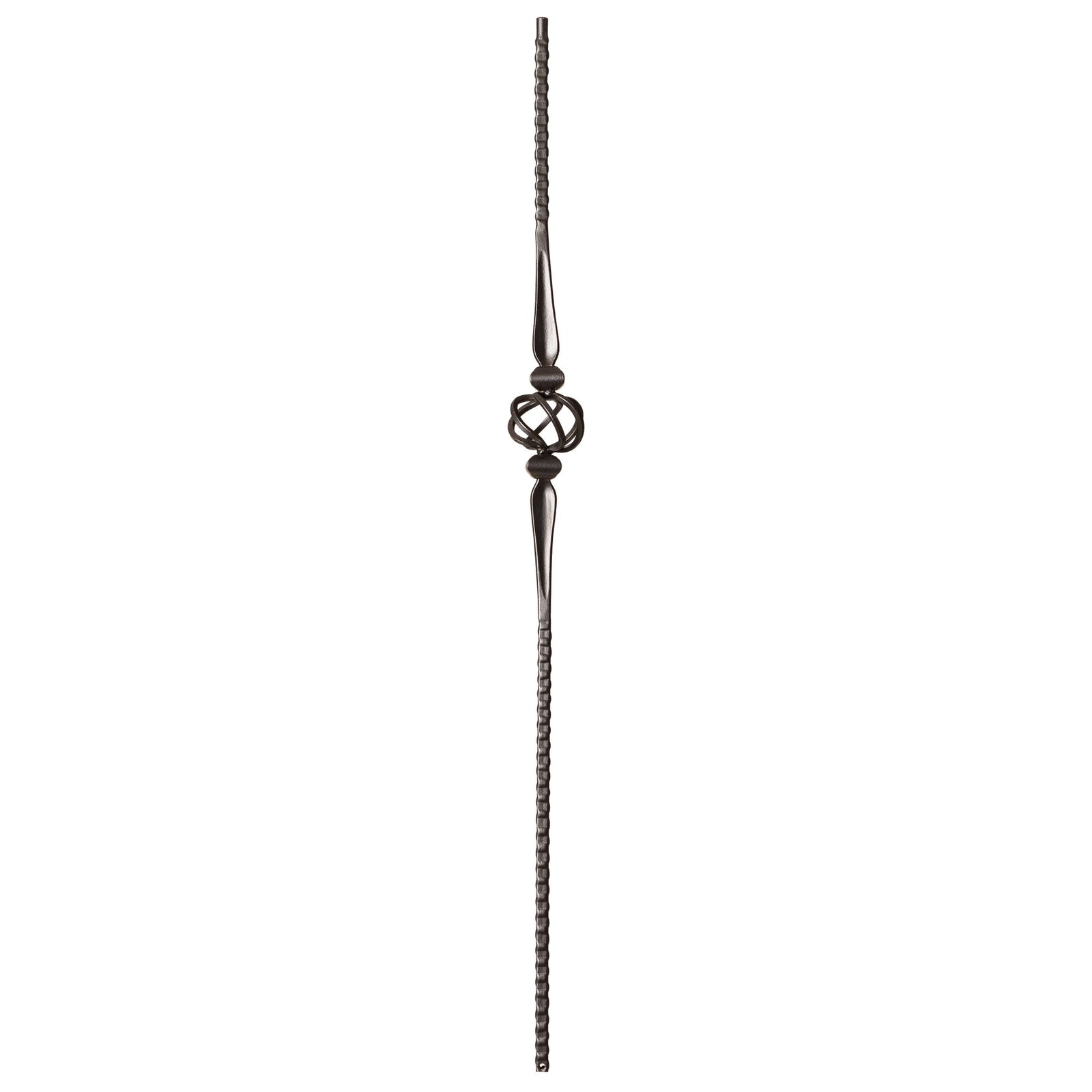 Gothic Series 9/16" Square x 44"H Single Basket with Hammered Bar Hollow Iron Baluster (9019HG) - Stair Parts USA