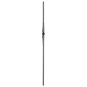 Gothic Series 9/16" Square x 44"H Single Knuckle with Hammered Bar Hollow Iron Baluster (9017HG) - Stair Parts USA