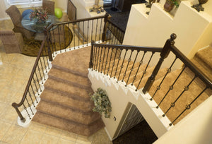 Hammered Edge Series 9/16" Square x 44"H Double Basket with Hammered Edge Hollow Iron Baluster (9028HE) - Stair Parts USA