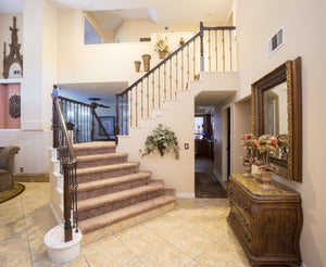 Hammered Edge Series 9/16" Square x 44"H Double Basket with Hammered Edge Hollow Iron Baluster (9028HE) - Stair Parts USA