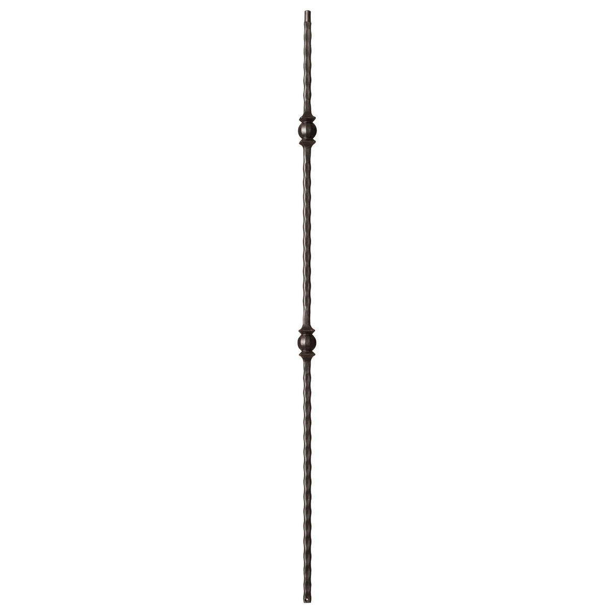 Hammered Face Series 9/16" Square x 44 - 3/32"H Double Ball with Hammered Face - Hollow Iron Baluster (9033HF) - Stair Parts USA