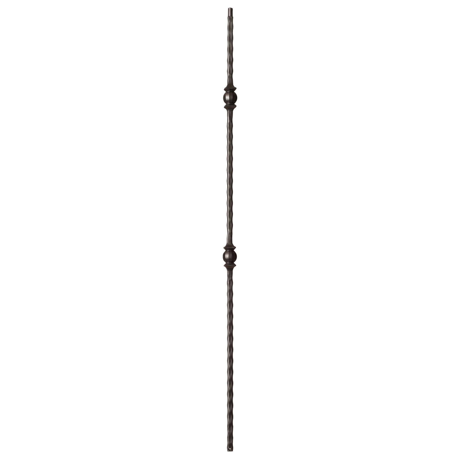 Hammered Face Series 9/16" Square x 44 - 3/32"H Double Ball with Hammered Face - Hollow Iron Baluster (9033HF) - Stair Parts USA