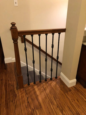 Hammered Face Series 9/16" Square x 44 - 3/32"H Double Ball with Hammered Face - Hollow Iron Baluster (9033HF) - Stair Parts USA