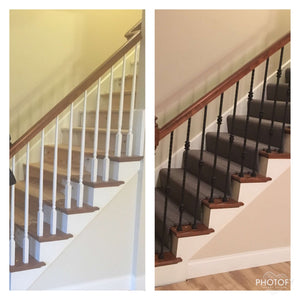Hammered Face Series 9/16" Square x 44 - 3/32"H Double Ball with Hammered Face - Hollow Iron Baluster (9033HF) - Stair Parts USA
