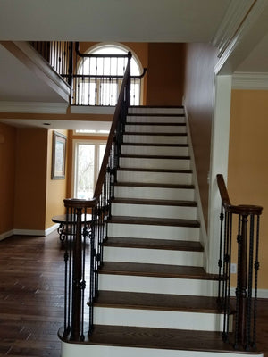 Hammered Face Series 9/16" Square x 44 - 3/32"H Double Ball with Hammered Face - Hollow Iron Baluster (9033HF) - Stair Parts USA