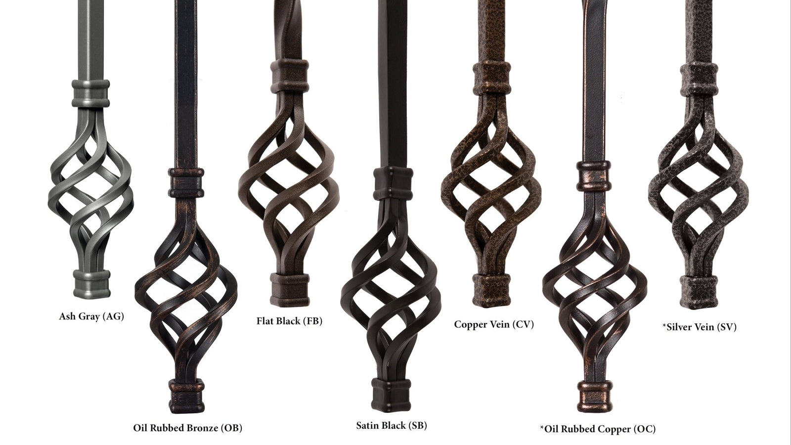 Hammered Face Series 9/16" Square x 44 - 3/32"H Double Knob with Hammered Face - Hollow Iron Baluster (9046HF) - Stair Parts USA