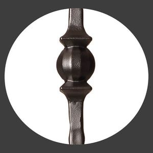 Hammered Face Series 9/16" Square x 44 - 3/32"H Single Ball with Hammered Face - Hollow Iron Baluster (9032HF) - Stair Parts USA