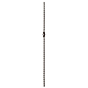 Hammered Face Series 9/16" Square x 44 - 3/32"H Single Ball with Hammered Face - Hollow Iron Baluster (9032HF) - Stair Parts USA