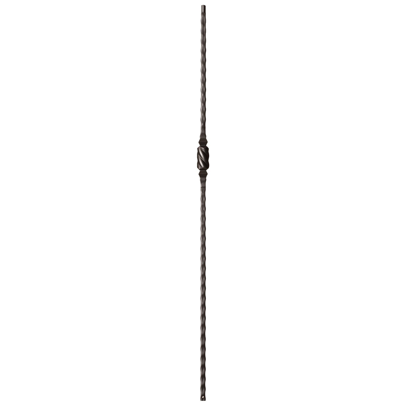 Hammered Face Series 9/16" Square x 44 - 3/32"H Single Knob with Hammered Face - Hollow Iron Baluster (9045HF) - Stair Parts USA