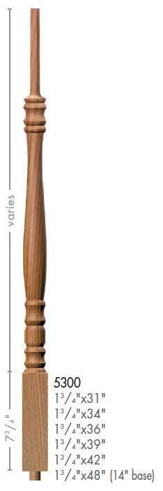 Hampton 1 - 3/4" 5300 Structural Rise Pin Top Baluster - Stair Parts USA
