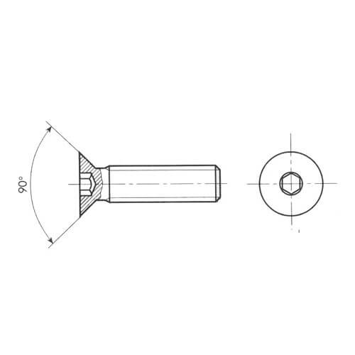 Hexagon Socket Countersunk Flat Head Screw (E0385) - Stair Parts USA