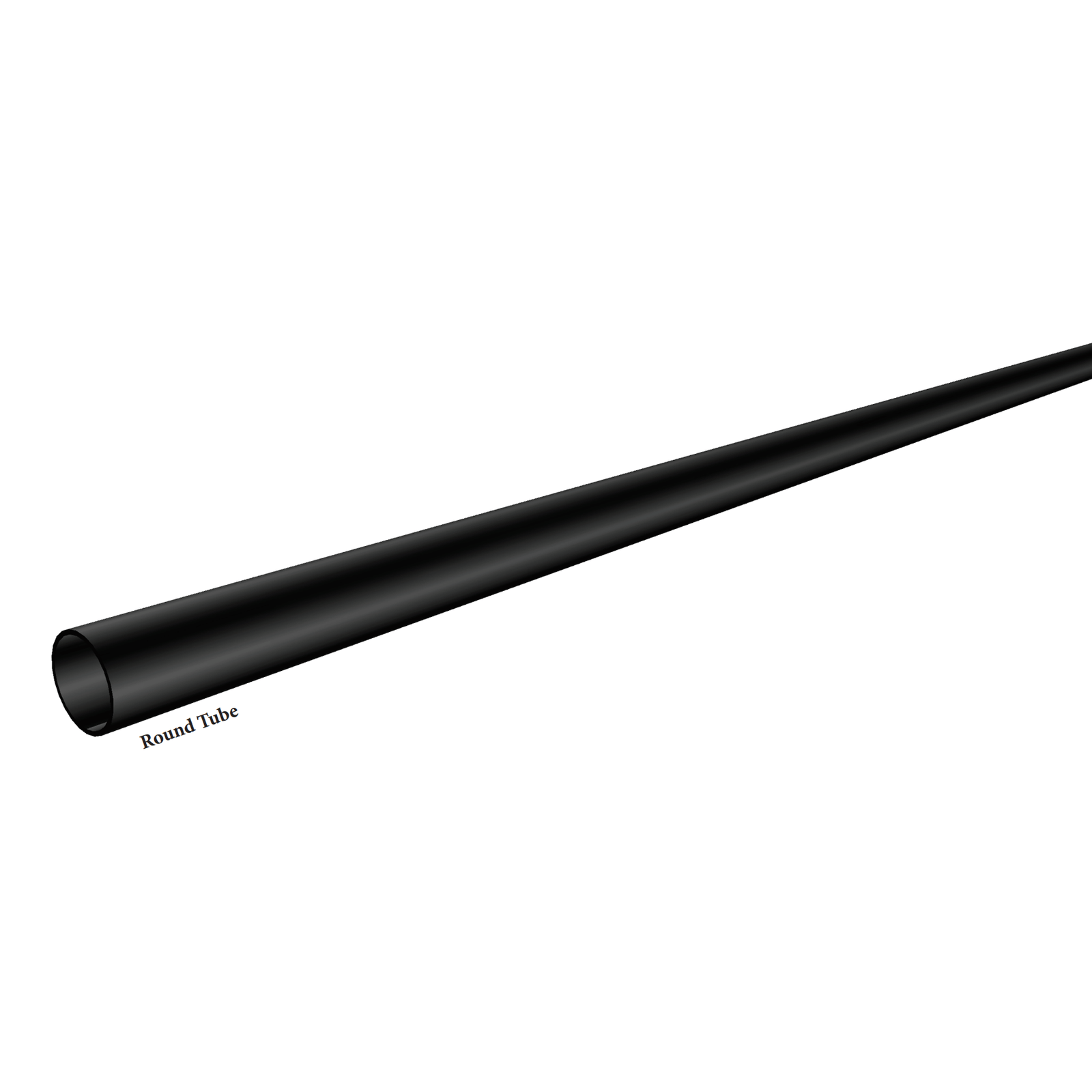 Horizontal Hollow Iron Bar Railing - 5/8" - Satin Black: 5-foot, 7-foot 8 inches, or 8-foot (9701)