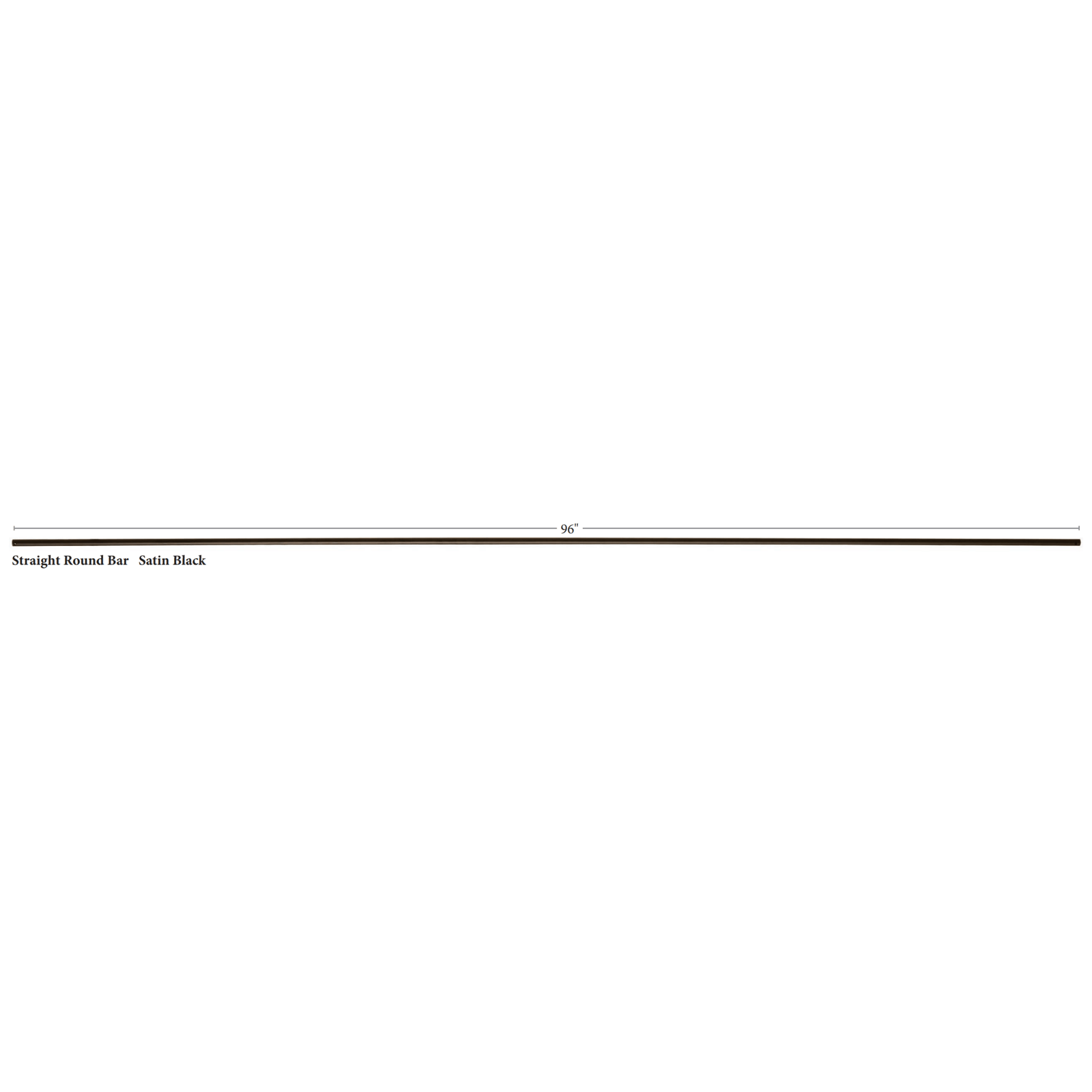 Horizontal Hollow Iron Bar Railing - 5/8" - Satin Black: 5-foot, 7-foot 8 inches, or 8-foot (9701)