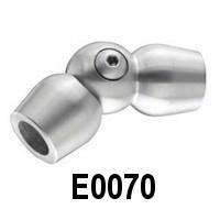 Interior Stainless 1/2" Pivotable Connector for Round Bar - Stair Parts USA