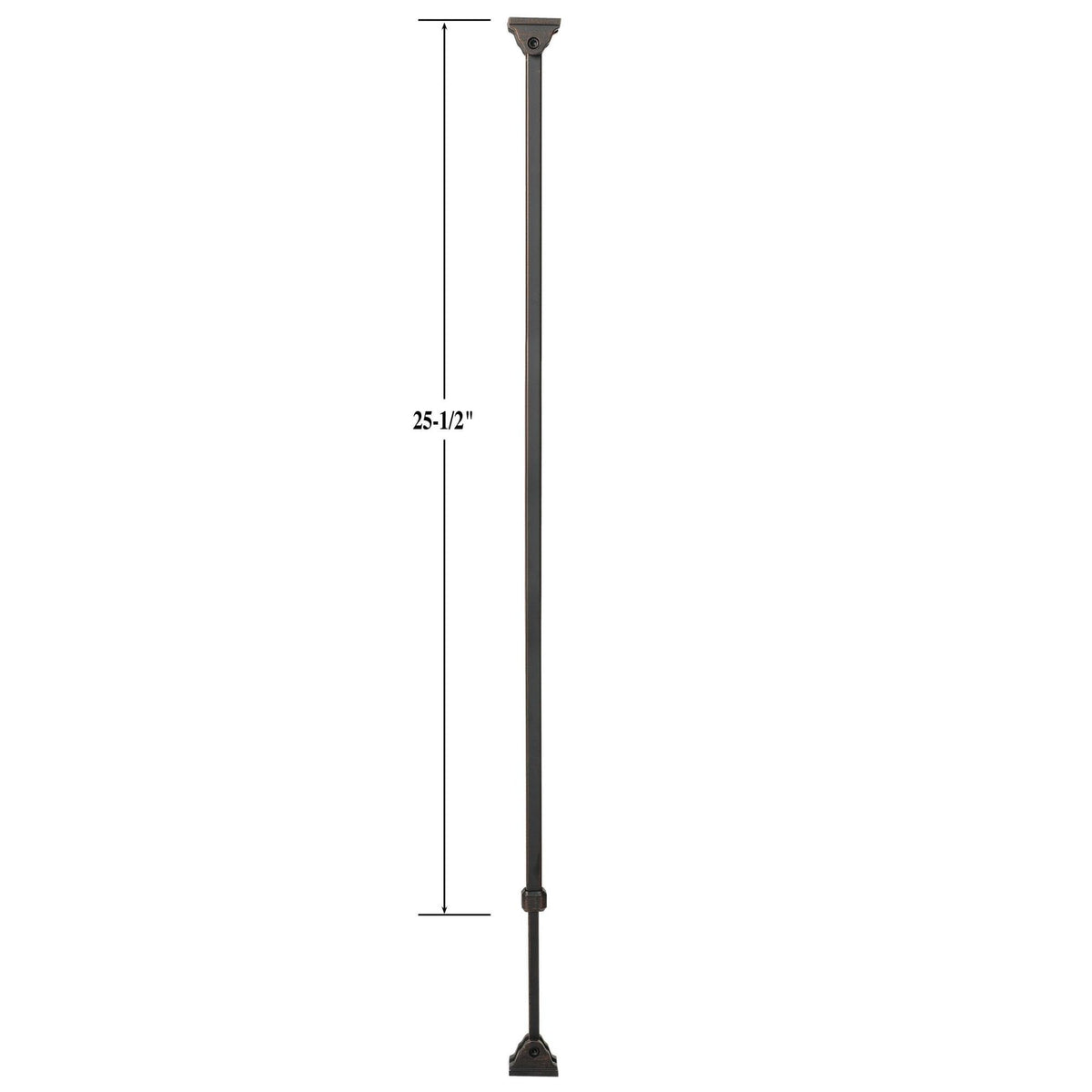 KNEE WALL SERIES: "Ole Iron Slides" - 1/2" Square x 26 - 1/2" - 32"H - Plain Style - Adjustable Hollow Iron Baluster (KW - ISPLA) - Stair Parts USA