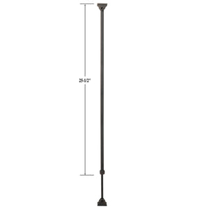 KNEE WALL SERIES: "Ole Iron Slides" - 1/2" Square x 26 - 1/2" - 32"H - Plain Style - Adjustable Hollow Iron Baluster (KW - ISPLA) - Stair Parts USA