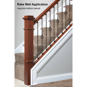KNEE WALL SERIES - "Ole Iron Slides" - 1/2" Square x 26 - 1/2" - 32"H Single Twist Adjustable Hollow Iron Baluster (KW - ISTW) - Stair Parts USA