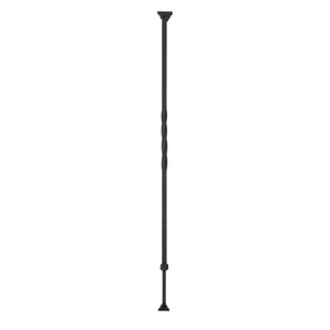 KNEE WALL SERIES - "Ole Iron Slides" - 1/2" Square x 26 - 1/2" - 32"H Single Twist Adjustable Hollow Iron Baluster (KW - ISTW) - Stair Parts USA