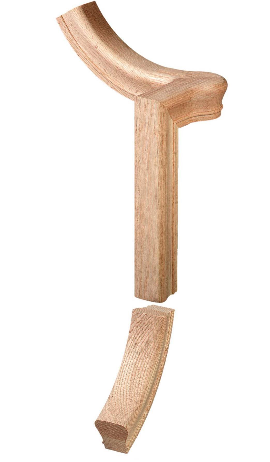 Left Hand Gooseneck Up Easing w/Cap Fitting for 6010 Handrail (7060 - 2) - Stair Parts USA