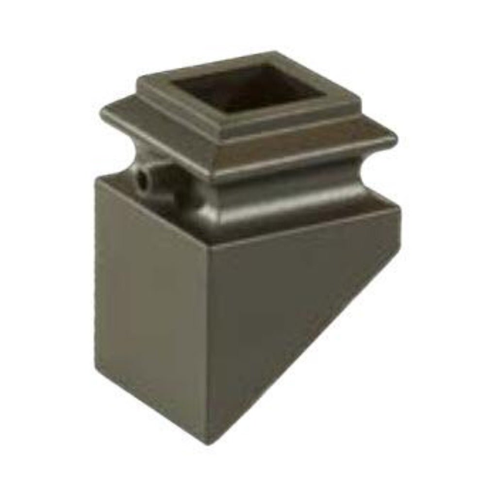 MEGA Series Pitch/Angled Shoe w/ Set Screw for 3/4" Square Hollow Iron Baluster (MEGA - PSH - 08) - Stair Parts USA