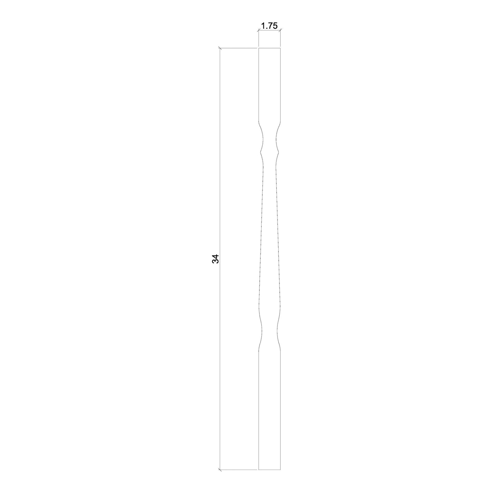 Mission 1-3/4" 5634 Elegant Rise Square Top Baluster (5634, 5638, 5642)