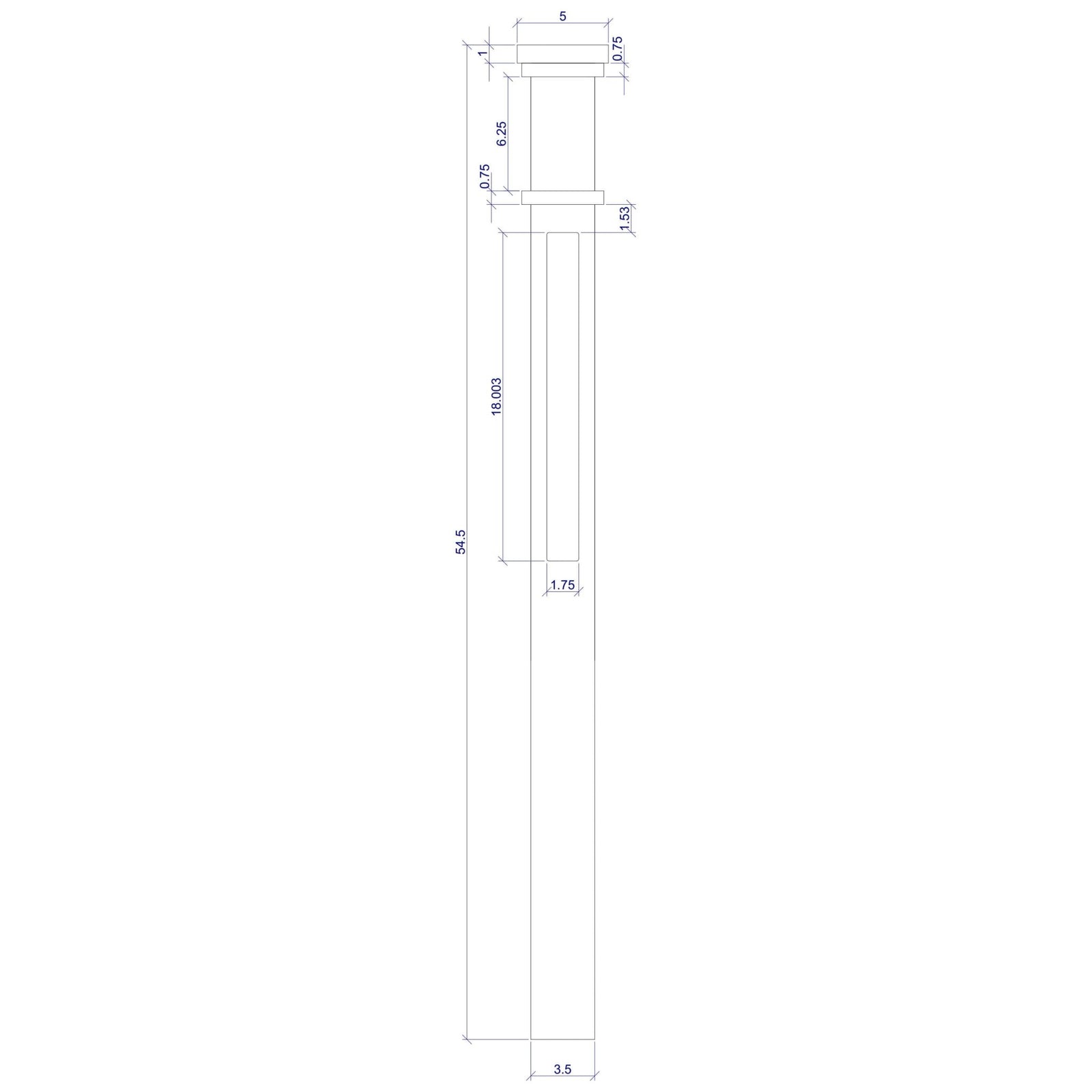 Mission Recessed Flat Panel 3 - 1/2" x 58" Solid Box Newel (MFP - 4075) - Stair Parts USA