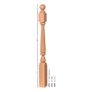 Ohio 3 - 1/2" Ball Top Turned Newel (4840, 4842, 4848) - Stair Parts USA