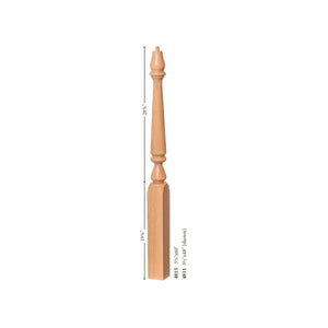 Ohio 3 - 1/2" Pin Top Turned Newel (4811, 4815) - Stair Parts USA