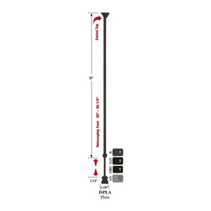 "Ole Iron Slides" 1/2" Square x 30" - 38"H Adjustable Hollow Iron Baluster (ISPLA) - Stair Parts USA