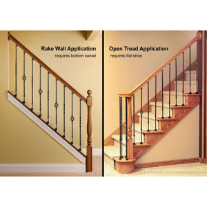 "Ole Iron Slides" - 1/2" Square x 30" - 38"H - Double Knuckle Adjustable Hollow Iron Baluster (ISKNUC2) - Stair Parts USA