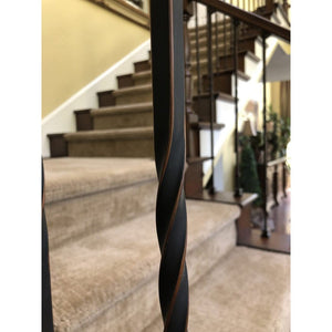 "Ole Iron Slides" - 1/2" Square x 30" - 38"H - Single Twist Adjustable Hollow Iron Baluster (ISTW) - Stair Parts USA