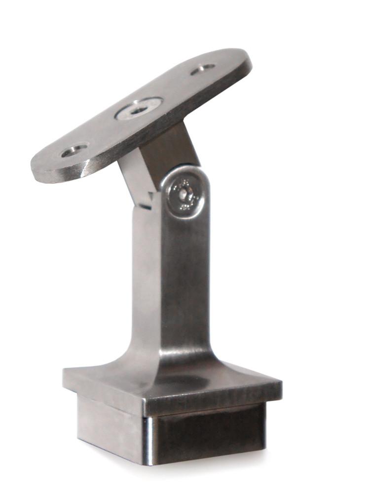 Pivotable Stainless Steel Handrail Support for 1 - 14/25" Square Tube - Flat (E037700) - Stair Parts USA