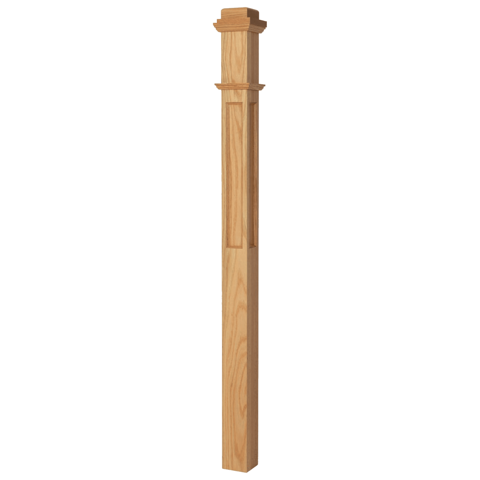 Recessed Flat Panel 3 - 1/2" x 58" Plain Box Newel (4075 - AFP) - Stair Parts USA