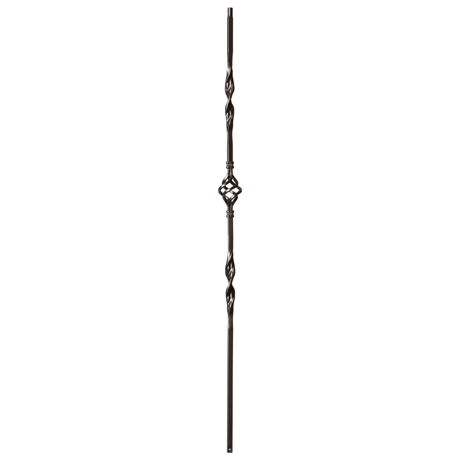 Ribbon Series 1/2" Square x 44"H Double Ribbon Single Basket Hollow Iron Baluster (9012RS) - Stair Parts USA