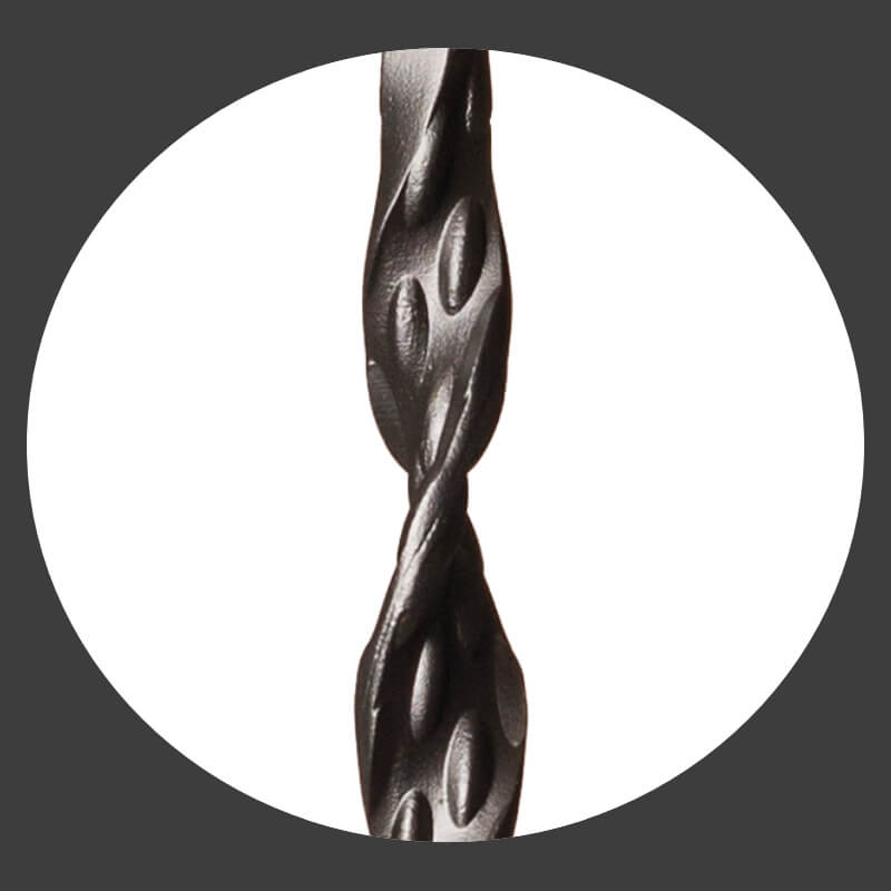 Ribbon Series 1/2" Square x 44"H Single Ribbon Double Basket Hollow Iron Baluster (9013RS) - Stair Parts USA