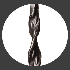 Ribbon Series 1/2" Square x 44"H Single Ribbon Double Basket Hollow Iron Baluster (9013RS) - Stair Parts USA