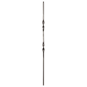 Ribbon Series 1/2"Square x 44"H Double Ribbon Hollow Iron Baluster (9011RS) - Stair Parts USA