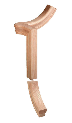 Right Hand Gooseneck Up Easing w/Cap Fitting for 6010 Handrail (7065 - 2) - Stair Parts USA