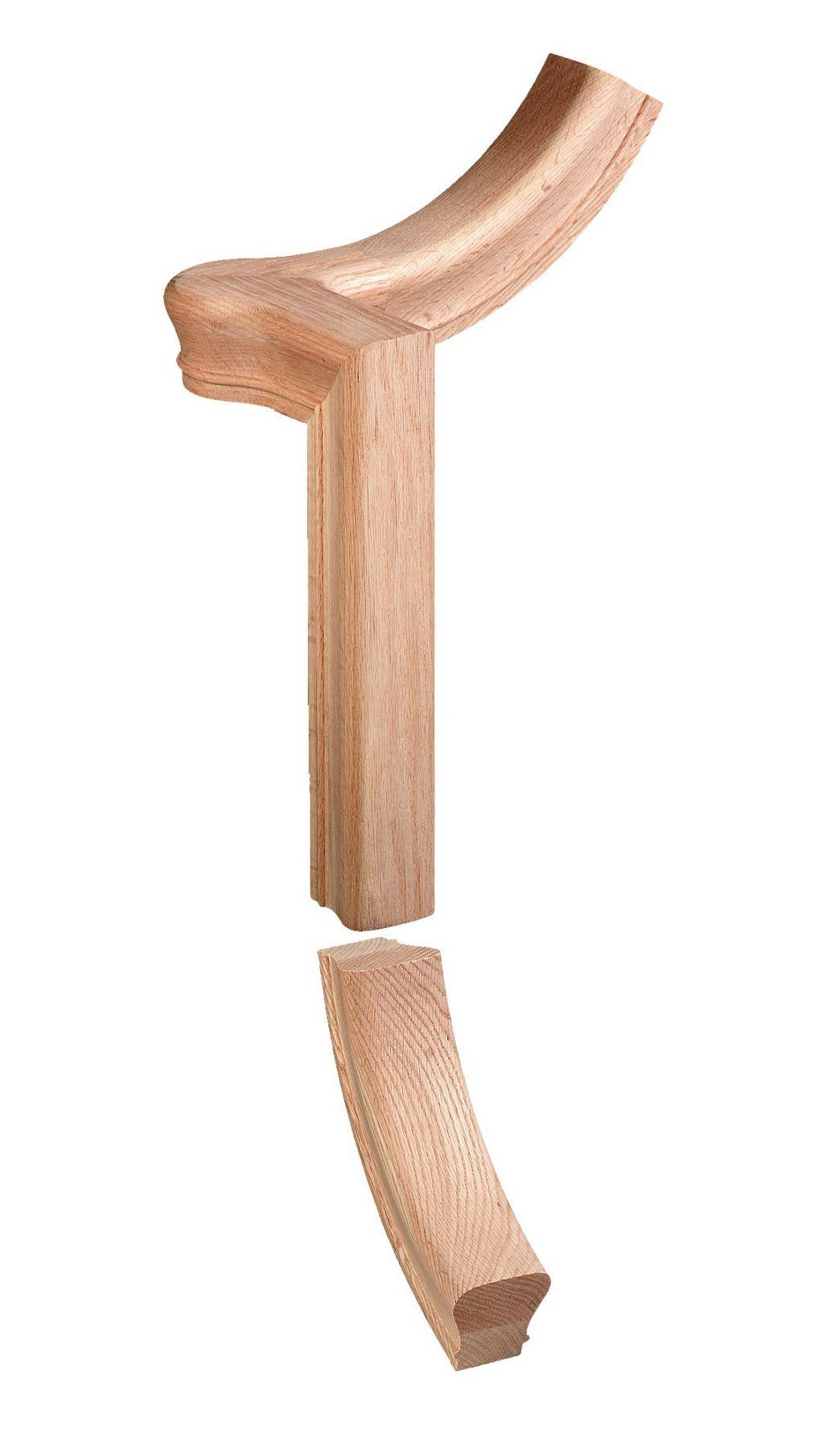 Right Hand Gooseneck Up Easing w/Cap Fitting for 6710 Handrail (7765) - Stair Parts USA