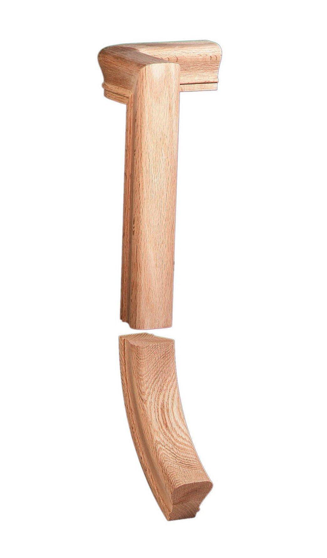 Right Hand Gooseneck w/No Cap Fitting for 6010 Handrail (7076) - Stair Parts USA