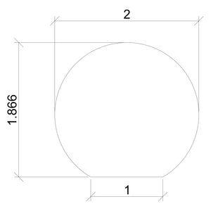 Round 2" Handrail with Flat Bottom (2000FB) - Stair Parts USA