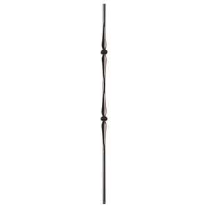 Round Series 9/16" Dia. x 44"H Double Knuckle w/ Round Spoon Hollow Iron Baluster (9070RB) - Stair Parts USA