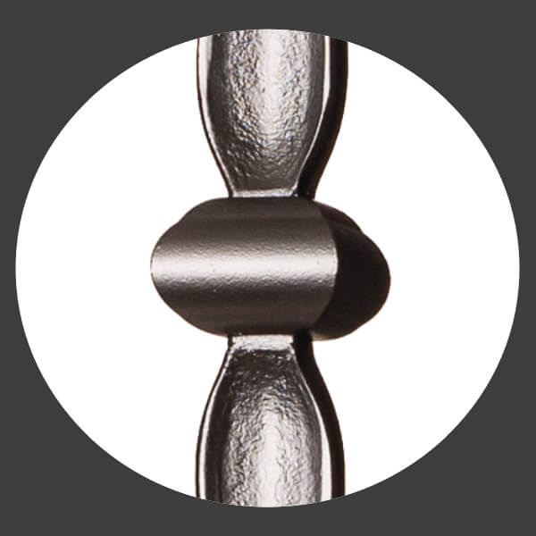 Round Series 9/16" Dia. x 44"H Single Knuckle w/ Round Spoon Hollow Iron Baluster (9069RB) - Stair Parts USA