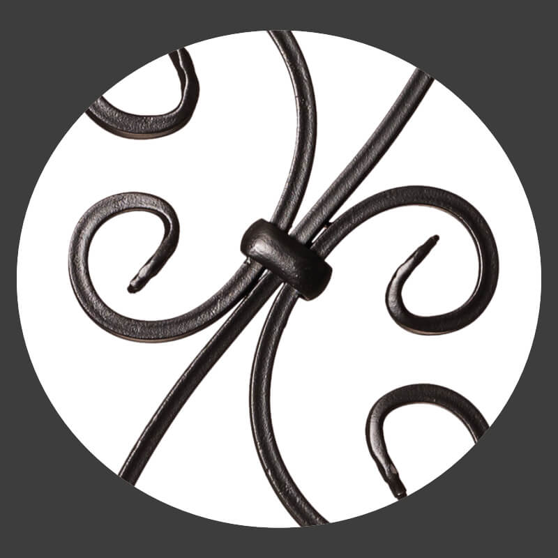 Scroll Series 1/2" Square x 44"H - 7" x 24" Scroll Hollow Iron Baluster (9009) - Stair Parts USA