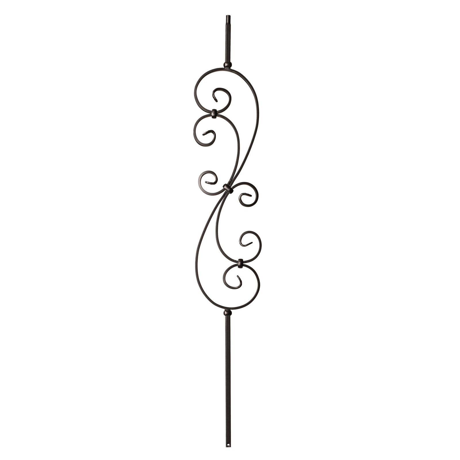 Scroll Series 1/2" Square x 44"H - 7" x 24" Scroll Hollow Iron Baluster (9009) - Stair Parts USA