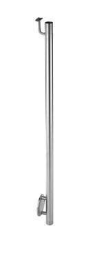 Stainless Steel 1 - 2/3" Newel Post with Wall Mount and Integrated/Pivotable Handrail Bracket (E0045) - Stair Parts USA